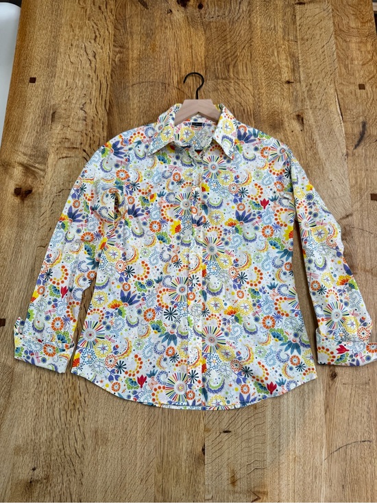 J. Crew Tops - J. Crew White Button-Down Shirt with Multicolor Floral & Paisley Print
